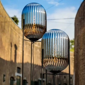 ETH Glamm Metalen Vloerlamp Met Ribbelglas Groot