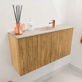 Mondiaz Joya DLux 80cm toiletmeubel oak met wastafel faye midden 1 kraangat frappe