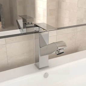 vidaXL Wastafelkraan met uittrekfunctie 157x172 mm verchroomd