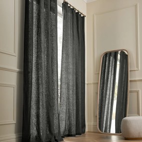 Gordijn in gewassen linnen met ringen, Private