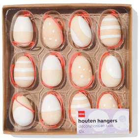HEMA Houten Hangers 3D Eieren 3cm- 12 Stuks