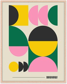 Ingelijste digitale print Colorful Bauhaus Circules