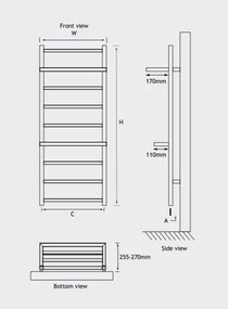 Eastbrook Launton design radiator 120x60cm mat antraciet 489W