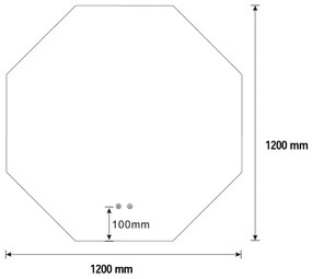 Best Design Honey achthoekige LED spiegel met spiegelverwarming 120x120cm