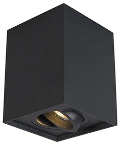 Moderne opbouwSpot / Opbouwspot / Plafondspot zwart draai- en kantelbaar - Quadro 1 Up Design, Modern GU10 vierkant Binnenverlichting Lamp