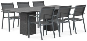 Tuinset 6 personen 220 cm Aluminium Grijs Lifestyle Garden Furniture Sella/Graniet