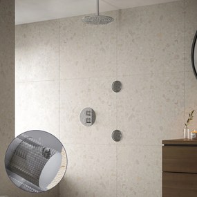 Saniclear Talpa Curved inbouw regendouche 30cm met ronde massagejets en plafondarm chroom
