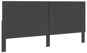 vidaXL Hoofdbord 200x200 cm getuft stof donkergrijs