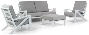 Stoel en Bank Loungeset 4 personen Aluminium Wit  Santika Furniture Santika Cinta