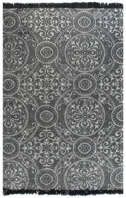 vidaXL Kelim vloerkleed met patroon 160x230 cm katoen grijs
