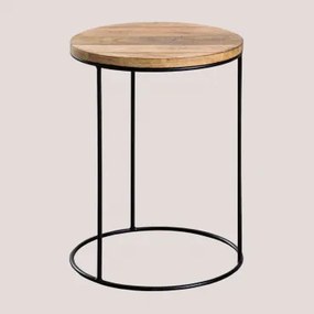 Ronde Mangohouten Bijzettafel (ø30 Cm) Tannam Mangohout - Sklum