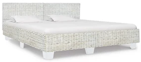vidaXL Bedframe natuurlijk rattan grijs 180x200 cm