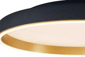 Design plafondlamp zwart met goud 60cm incl. LED 3-way switch - Ingo Design rond Binnenverlichting Lamp