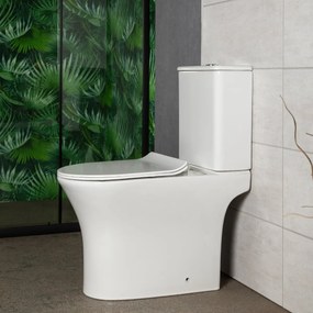 Kerra Makalu randloos staand toilet met softclose zitting wit glans