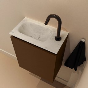 Mondiaz Ture DLux toiletmeubel 40cm rust met wastafel opalo links met kraangat