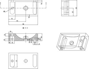 Lambini Designs Recto links natuursteen fonteinset met verouderd messing gebogen fonteinkraan en toebehoren