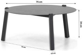 Stoel en Bank Loungeset 5 personen Aluminium/Rope Grijs  Coco Ralph/Rimini