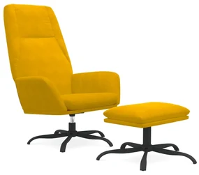 vidaXL Relaxstoel met voetenbank fluweel mosterdgeel