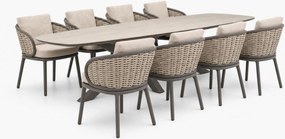 Tuinset 8 personen 300 cm Aluminium Taupe Apple Bee Pine