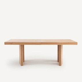 Tafel met verlengstukken in massief eik, Olaga