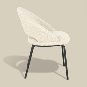 Eetkamerstoel Met Zwart Onderstel Beige