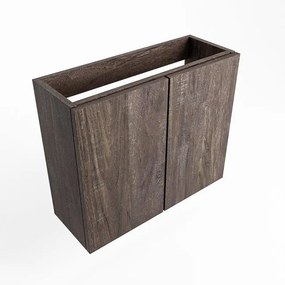 Mondiaz FOWY fonteinonderkast - 60x22x50cm - 2 deuren - push to open - softclose - Dark Brown FOWYTO60DB2D