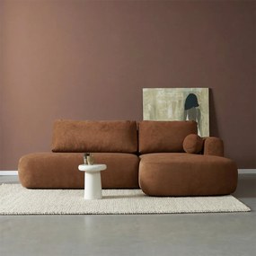 Hoek Slaapbank Chaise Longue Rechts Roest-oranje