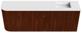 Mondiaz Joya 110cm toiletmeubel ronding links ruby met wastafel faye rechts zonder kraangat talc