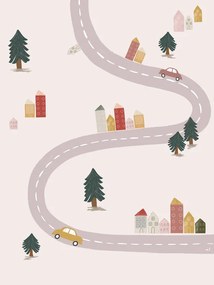 Ilustratie Pink Village, Menina Lisboa