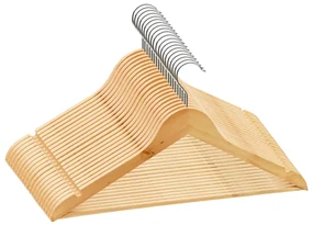 vidaXL 20-delige Kledinghangerset anti-slip hardhout