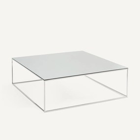 Salontafel met spiegel in verchroomd metaal, MAHAUT