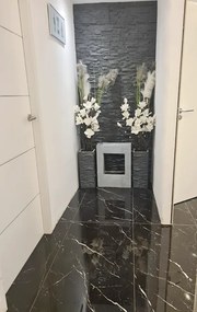 Hoogglans Vloertegel 60x120 Cm Marmerlook Carrara Black Nero Marquina NR74