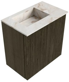 Mondiaz Joya DLux 40cm toiletmeubel shadow met wastafel faye links 1 kraangat frappe