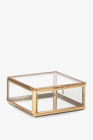Gouden glazen box vierkant