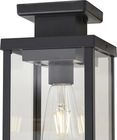 Moderne buiten plafondlamp zwart met bewegingssensor IP44 - Rotterdam