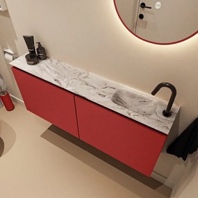 Mondiaz Ture DLux toiletmeubel 120cm fire met wastafel glace rechts met kraangat