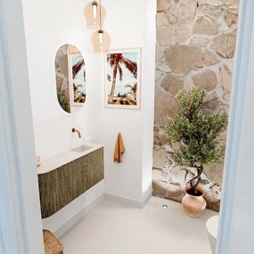 Mondiaz Joya DLux 90cm toiletmeubel ronding links dusk met wastafel faye rechts zonder kraangat meli
