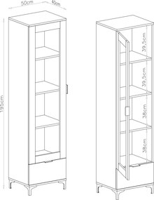 Kast LANA 07 Elegant walnoot - 1-DEURS KAST MET LA