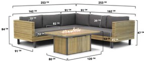 Dining Loungeset Teak Old teak greywash 6 personen Lifestyle Garden Furniture New York