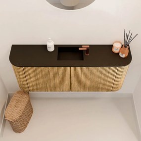 Mondiaz Joya 105cm toiletmeubel ronding links/rechts oak met wastafel faye midden 1 kraangat urban