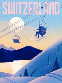 Ilustratie Ski Switzerland, Mark Harrison
