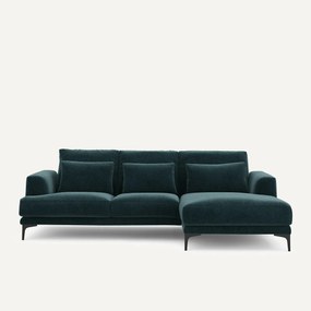 Hoekbank rechts van chenille fluweel, Marsile