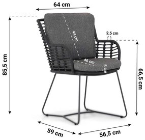 Tuinset 6 personen  Rope Grijs 4 Seasons Outdoor Fabrice/Zaga