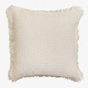 Vierkant Kussen 45x45 Cm Van Seyrig-katoen Beige – Crème - Sklum