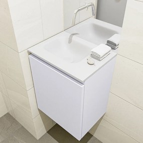 Mondiaz Olan 40cm toiletmeubel cale met wastafel talc links geen kraangat