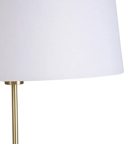Smart vloerlamp met dimmer goud met linnen kap wit 45 cm incl. Wifi A60 - Parte Modern, Design E27 cilinder / rond rond Binnenverlichting Lamp