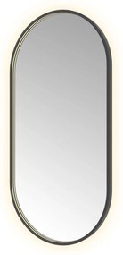Hotbath &More Oval spiegel ovaal 60x120cm geborsteld zwart PVD