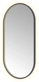 Hotbath &More Oval spiegel ovaal 60x120cm geborsteld zwart PVD
