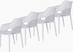 Garden Impressions Air XL kunststof tuinstoel wit set van 4 stuks