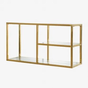 Wandplank Van Glas En Staal Amelia Goud - Sklum